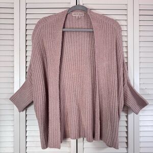 Barefoot Dreams CozyChic Lite Ribbed Shrug Open Front Cardigan Size S/M